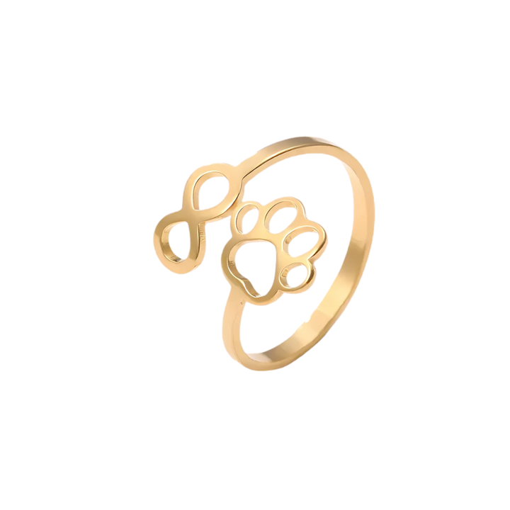 AYLA – Verstellbarer Infinity-Pfotenring aus  Silber und gold