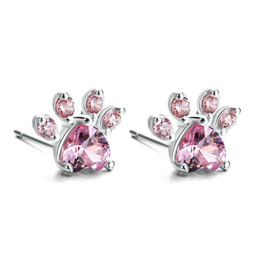 Rose Gold Paw Jewelry Set – 4 Pieces with Zirconia Heart (Ring, Necklace, Earrings, Bracelet) 6