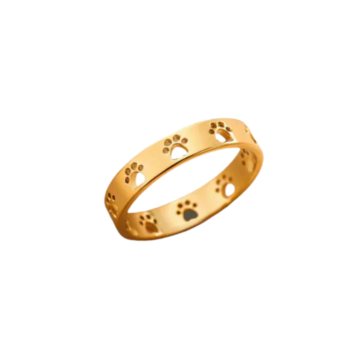 MIRAIE – Verstellbarer Pfotenabdruck-Ring in Gold aus silber
