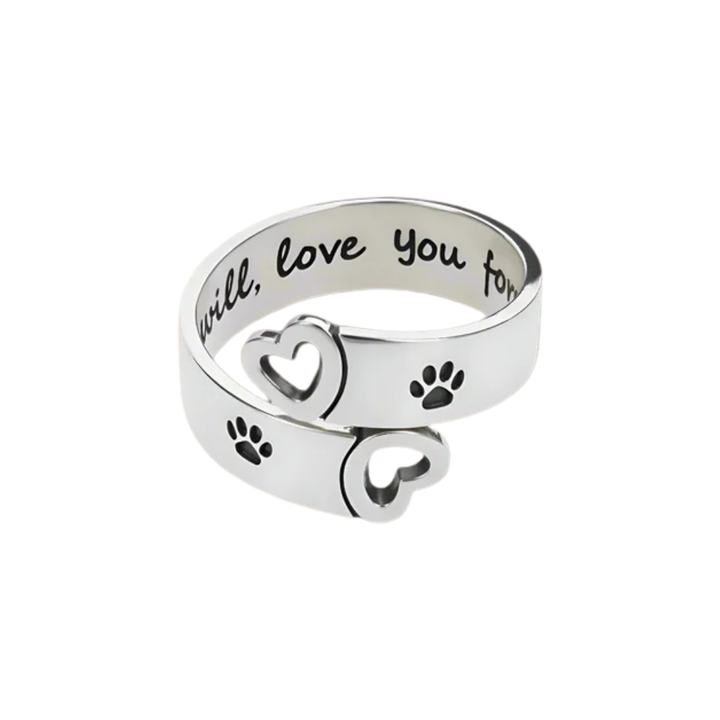 FAYAIE – Verstellbarer Pfoten- & Herz-Ring mit Twist-Design aus silber