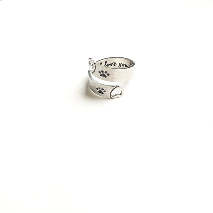 FAYAIE – Verstellbarer Pfoten- & Herz-Ring mit Twist-Design aus silber