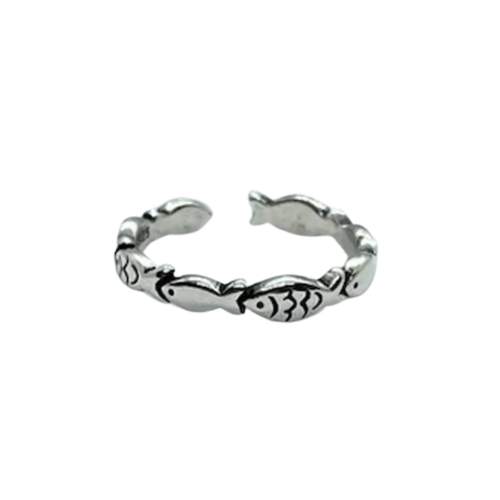 NARA – Vintage-Fischring aus Silber