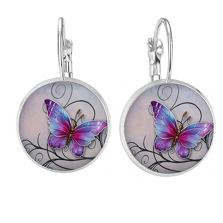 ORAYA – Runde Vintage-Schmetterlingsohrringe | Silber