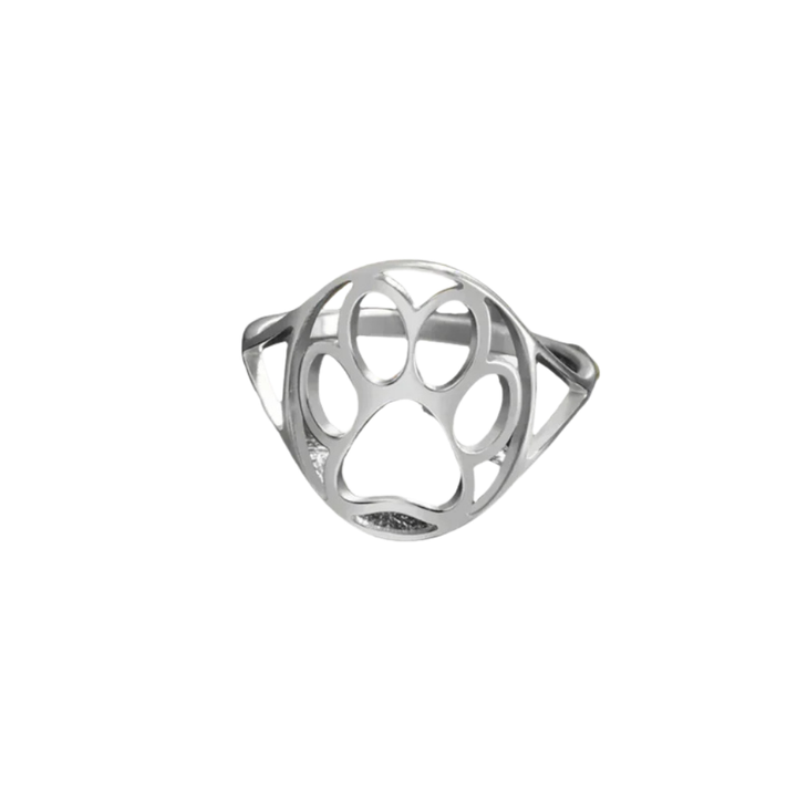 PAWLA – Offener Gold und silber ring mit Pfotenmotiv