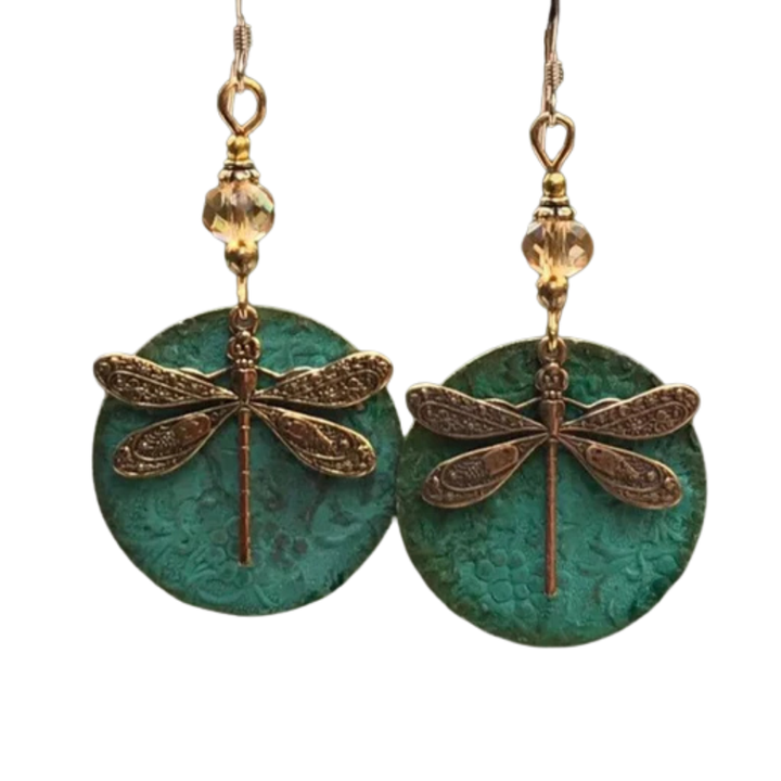 Vintage-Libellenohrringe in Gold - Liorai