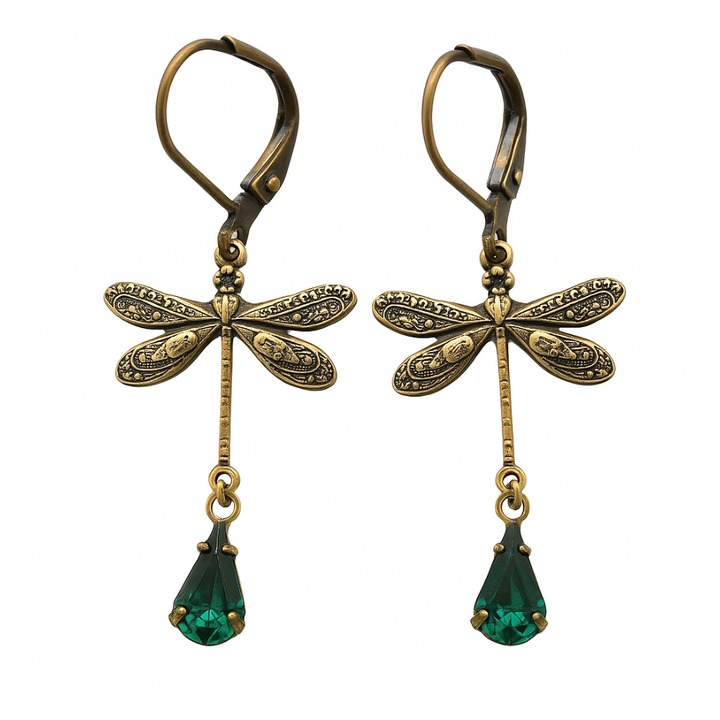 ELENIA – Vintage-Libellenohrringe in Gold