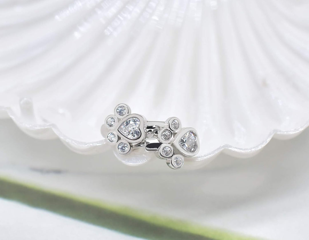 Paw Huggie Hoops with Sparkling Zirconia 2