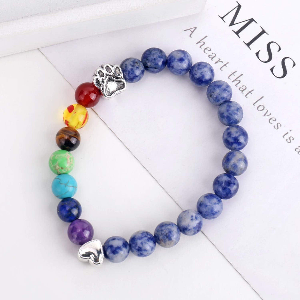 Rainbow Bridge Memorial Bracelet – 7 Chakra Bead Gift for Pet Loss 1