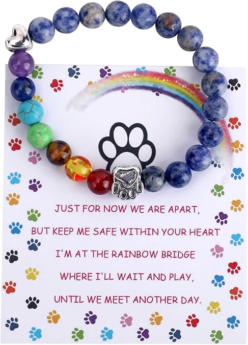Rainbow Bridge Memorial Bracelet – 7 Chakra Bead Gift for Pet Loss 2