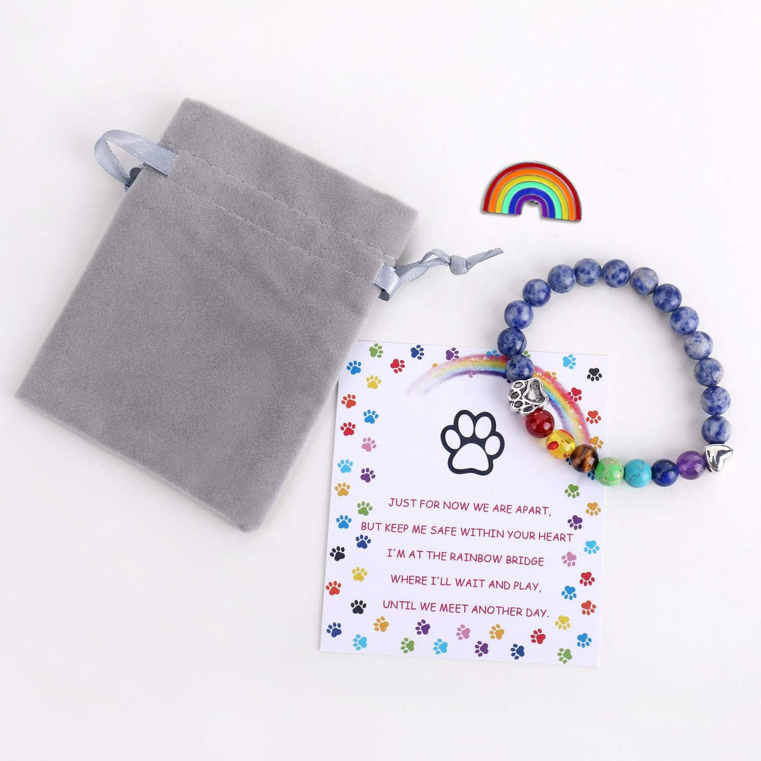 Rainbow Bridge Memorial Bracelet – 7 Chakra Bead Gift for Pet Loss 5