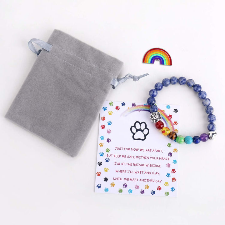 Rainbow Bridge Memorial Bracelet – 7 Chakra Bead Gift for Pet Loss 5