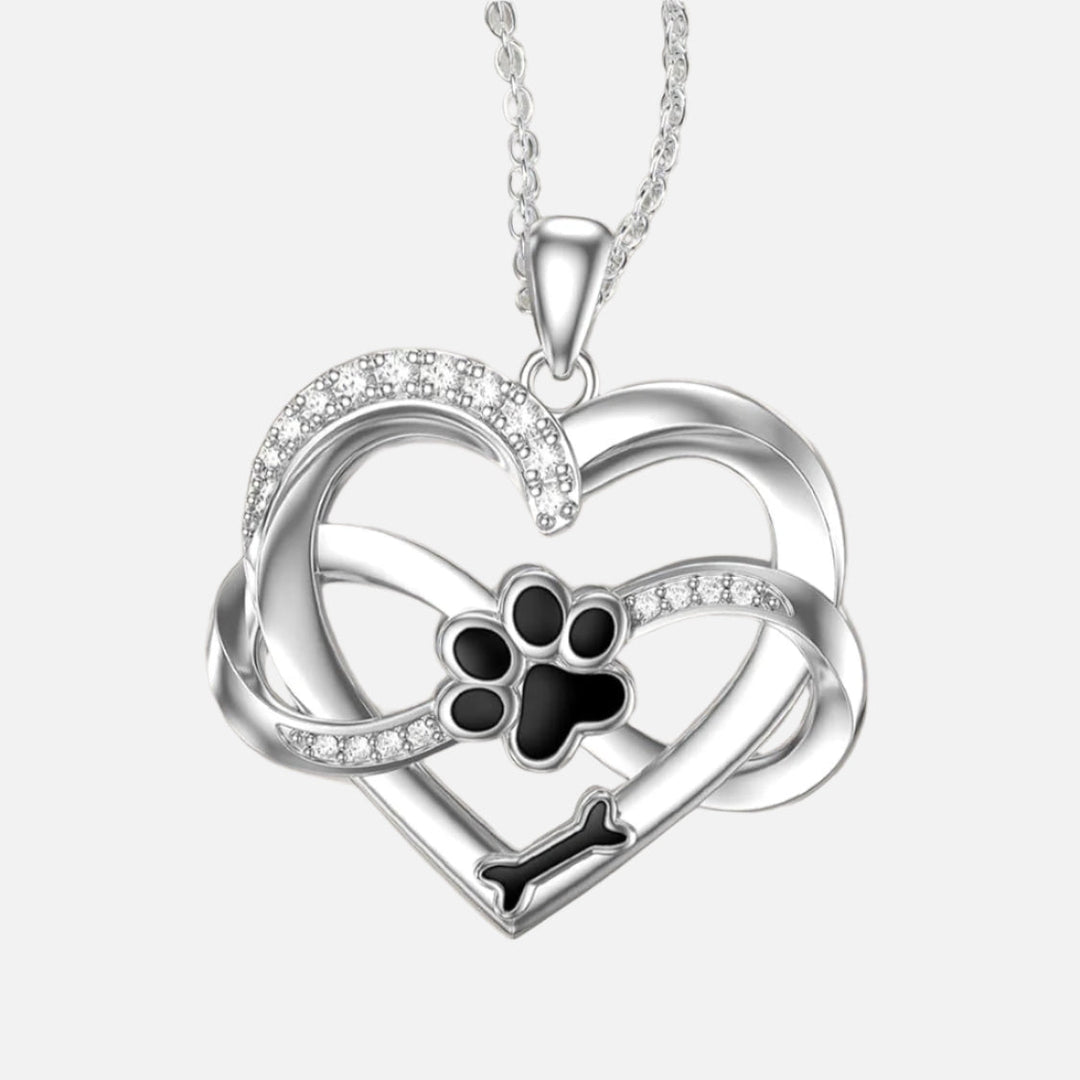 Infinity Heart & Paw Halskette in 925 Sterlingsilber mit Zirkonia 4