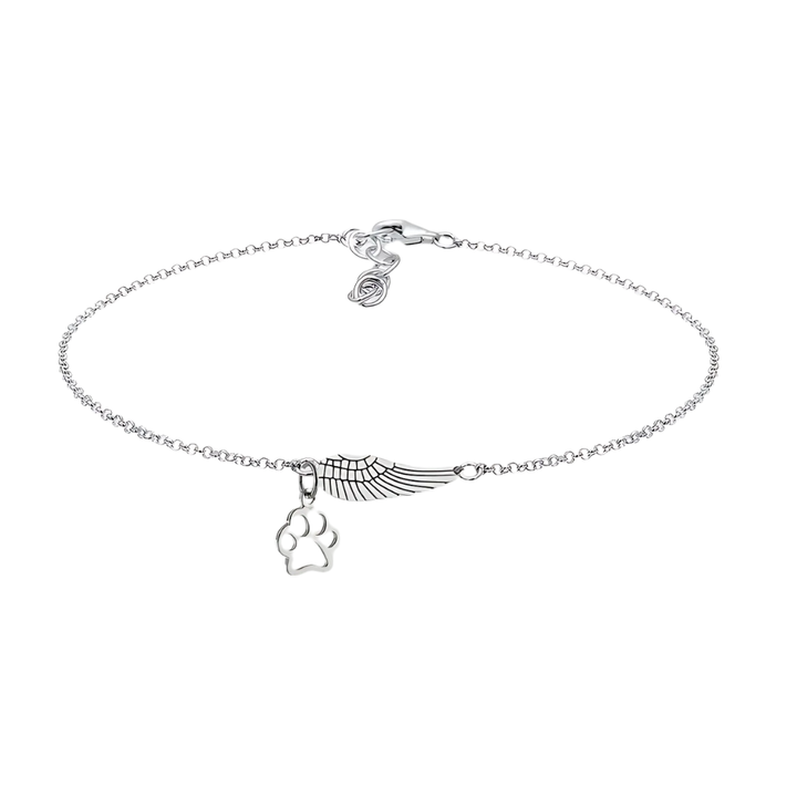 Silver Memorial Armband mit Engelsflügel & Pfotendruck | Marike