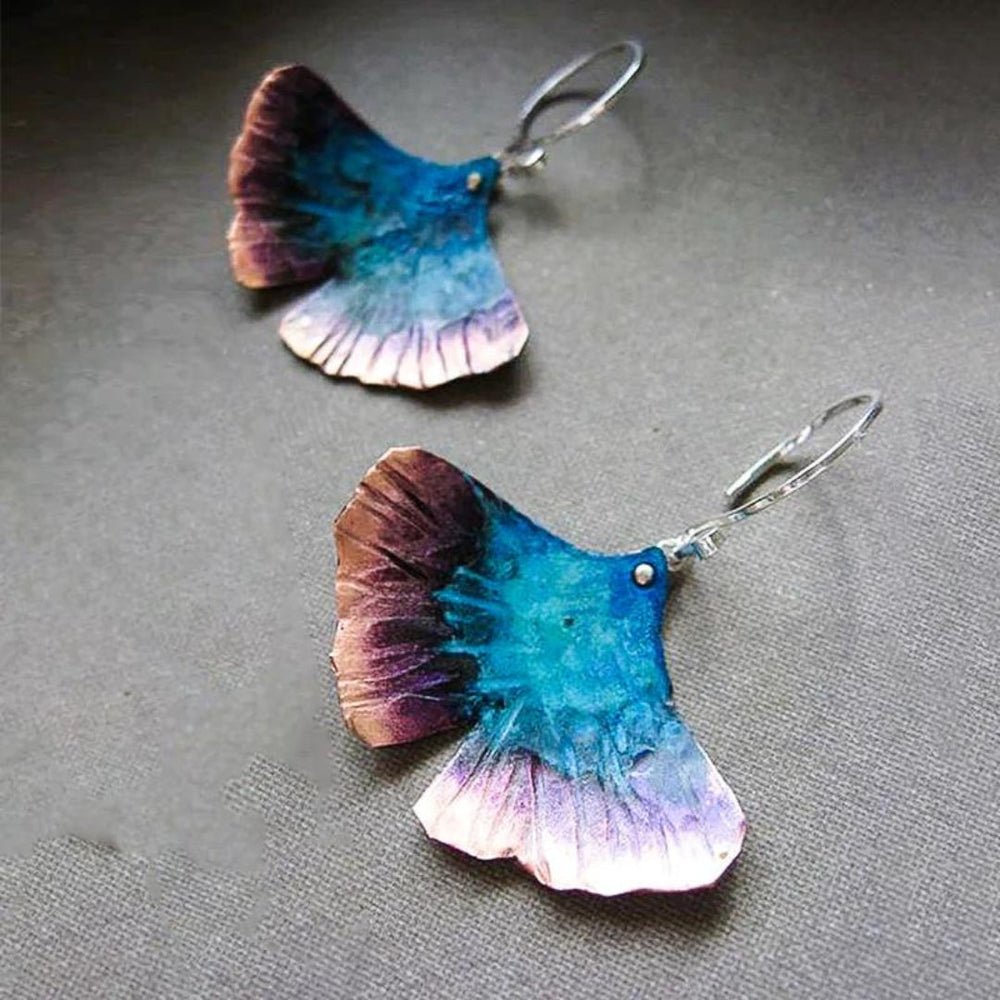 Blue butterfly boho earrings in sterling silver 1
