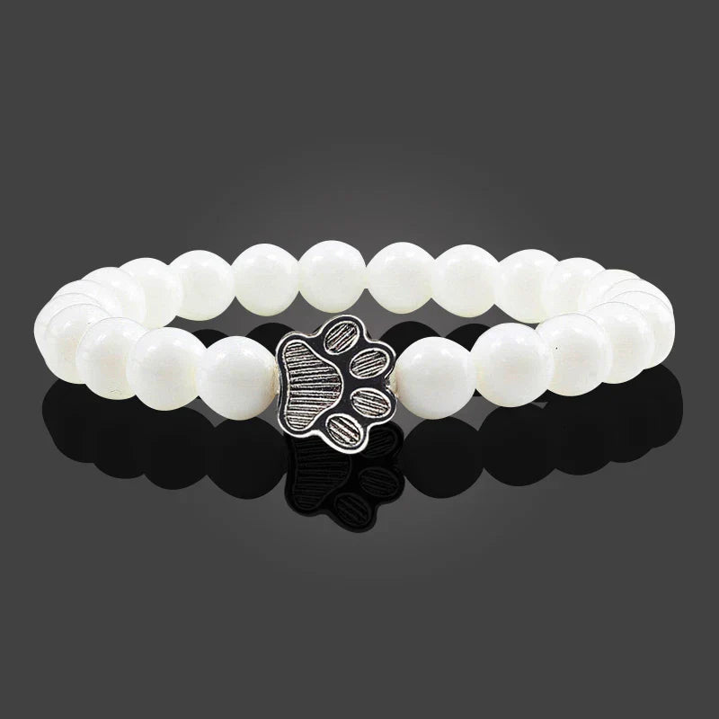 Beaded Paw Bracelet – Natural Stone Design 2
