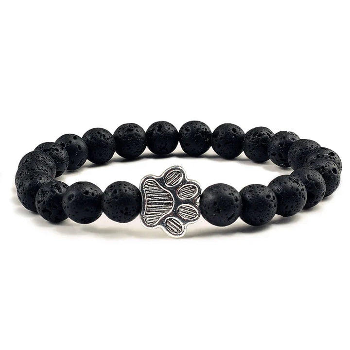 Beaded Paw Bracelet – Natural Stone Design 4