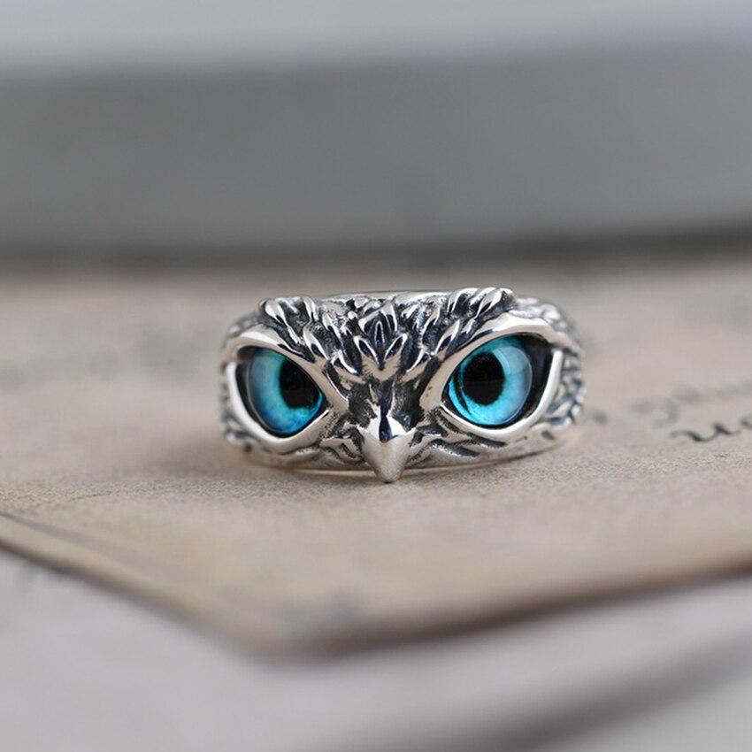 Owl of Good Luck Adjustable Ring in Silver and Opal 1