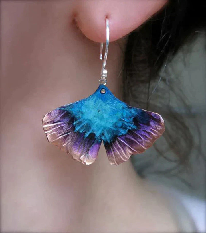 Blue butterfly boho earrings in sterling silver 3