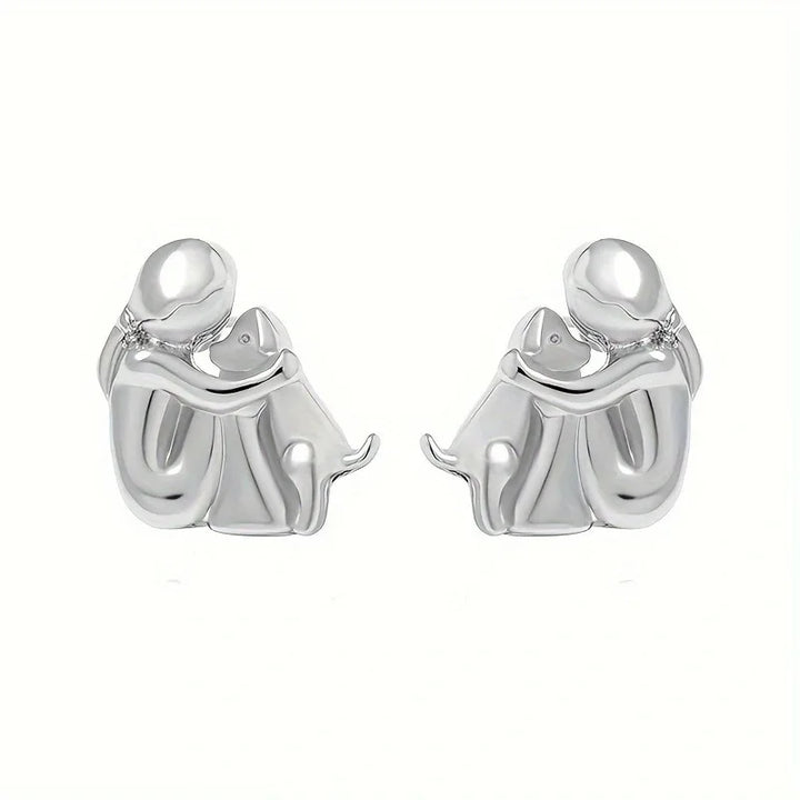 Silver and Gold Two-Tone Hug Earrings 5