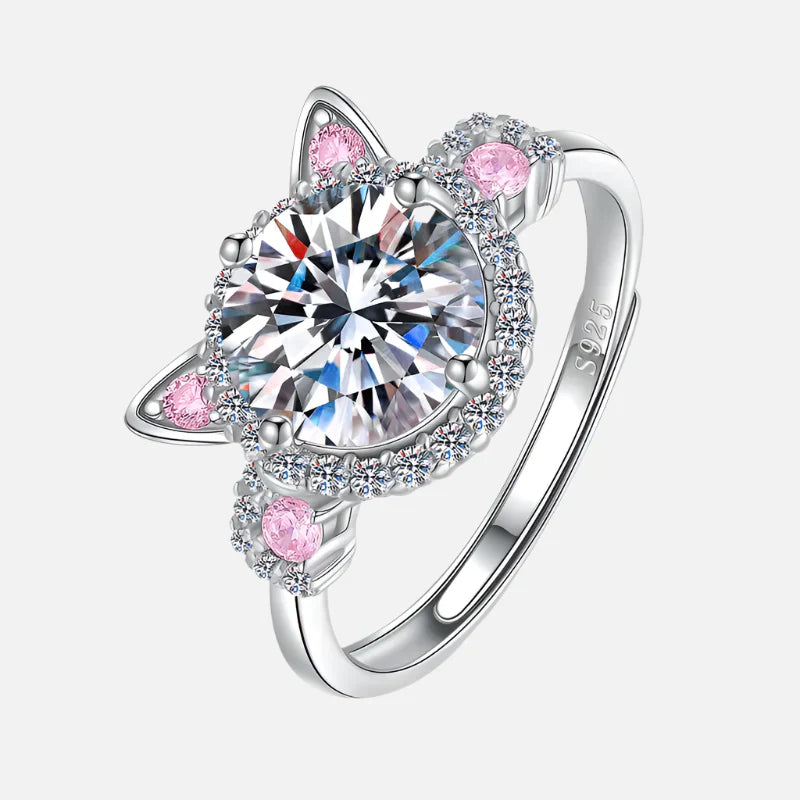 Adjustable Cat Ears Ring with Zirconia 1