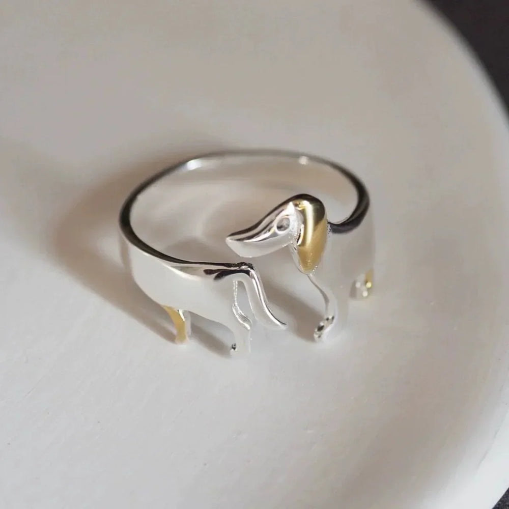 925 Sterling Silver Dachshund Ring – Adjustable Fit 2