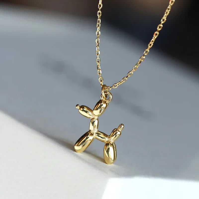 Gold-Tone Balloon Dog Pendant Necklace 2