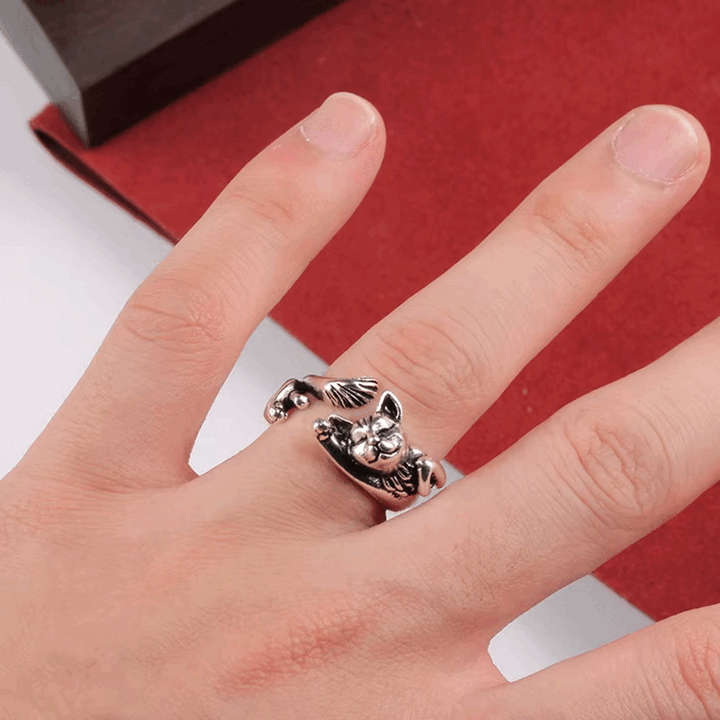 MIRELLE – Vintage-Katzenring aus Silber
