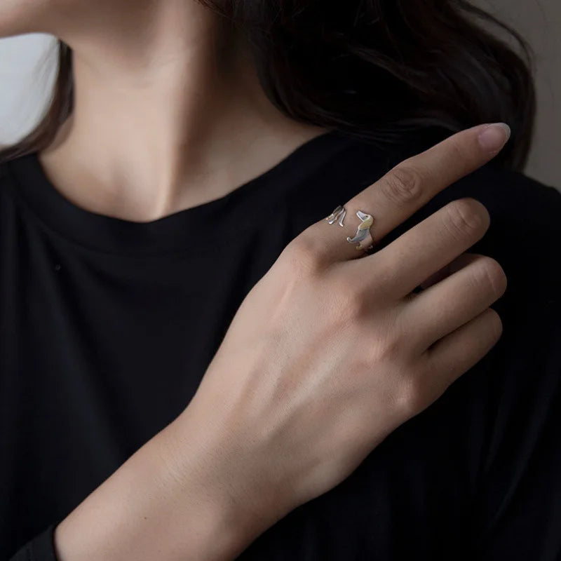 925 Sterling Silver Dachshund Ring – Adjustable Fit 5
