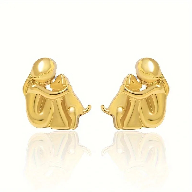 Silver and Gold Two-Tone Hug Earrings 6