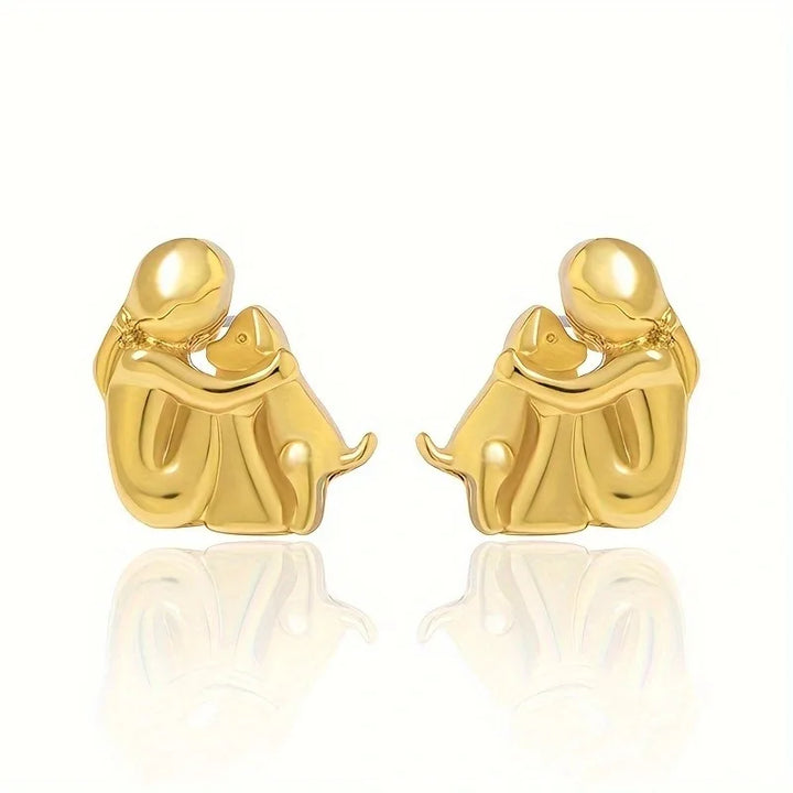 Silver and Gold Two-Tone Hug Earrings 6