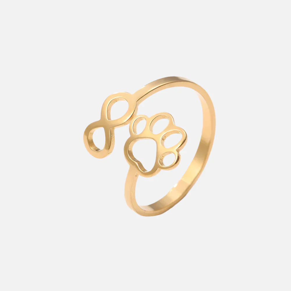 Adjustable Infinity Paw Ring – Stainless Steel 1