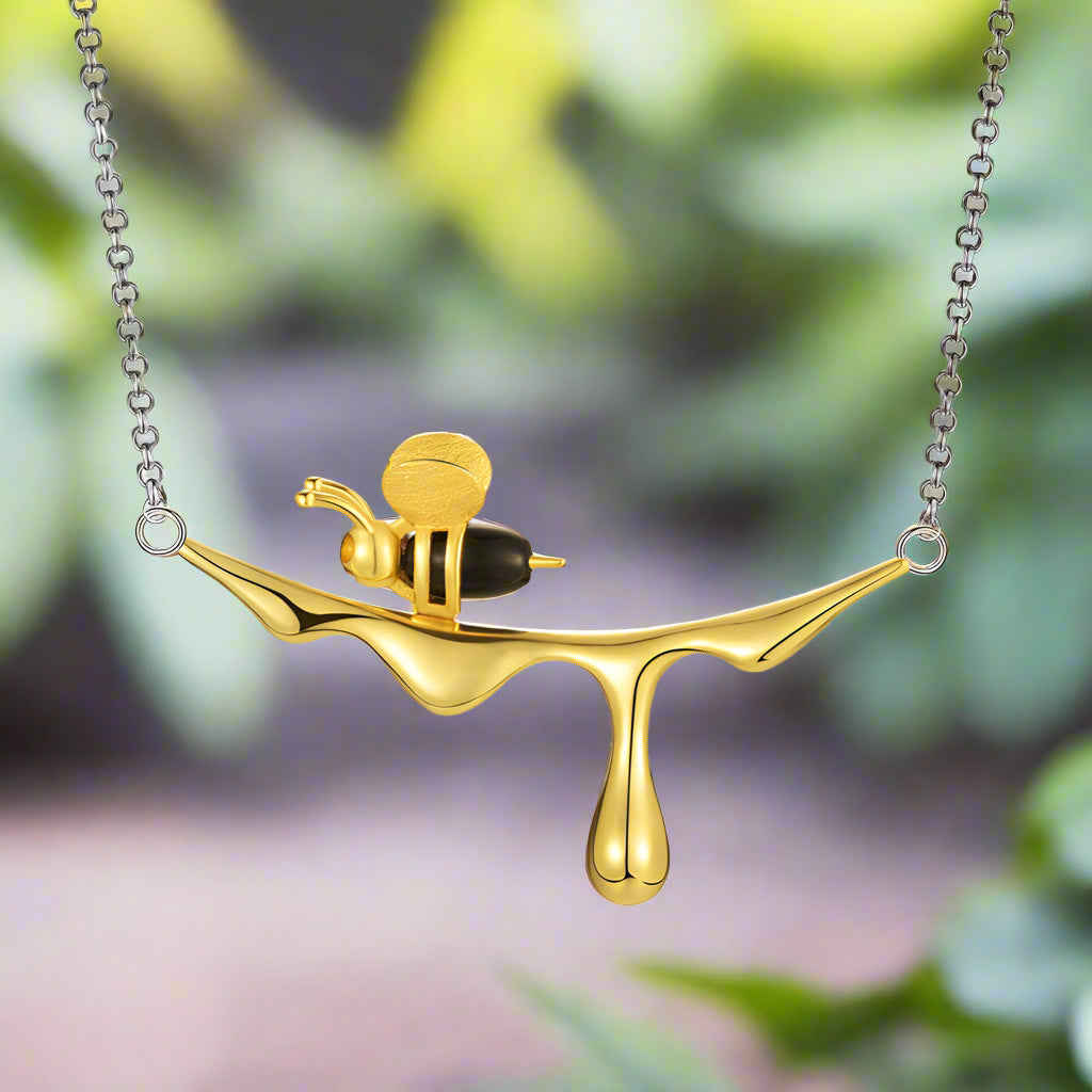 Dripping Honey & Bee Necklace 1