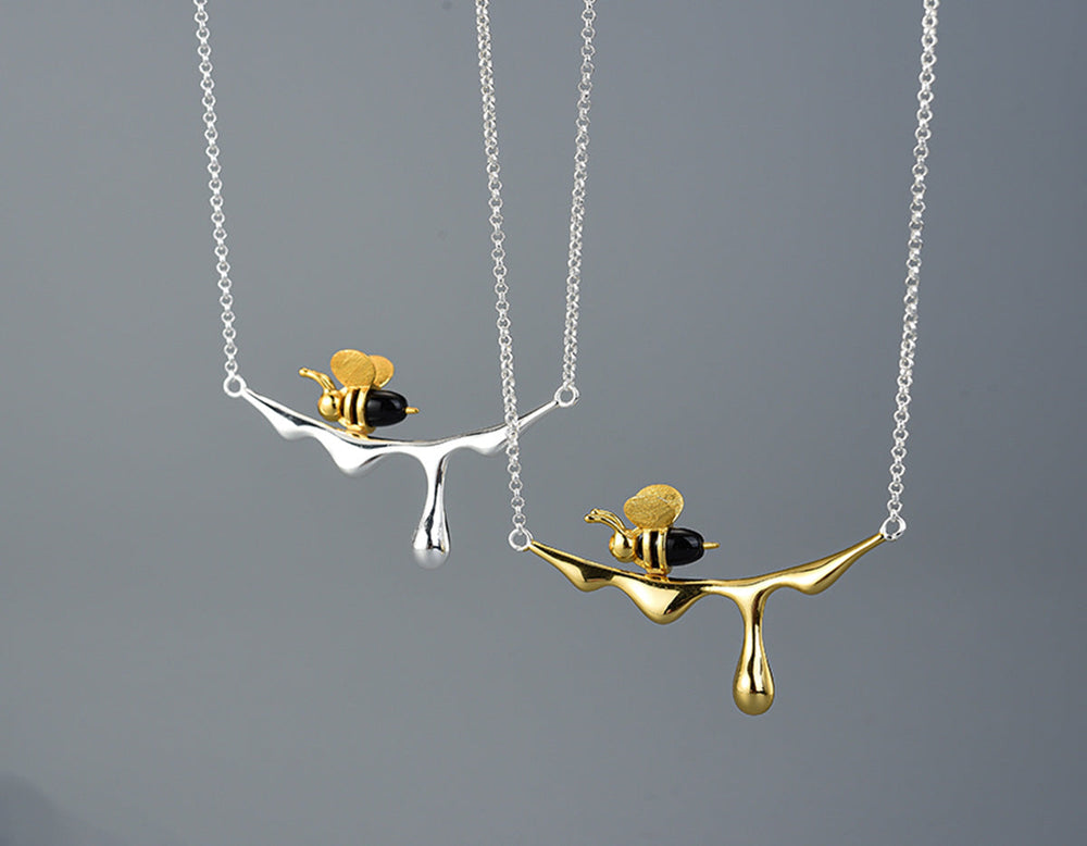Dripping Honey & Bee Necklace 2