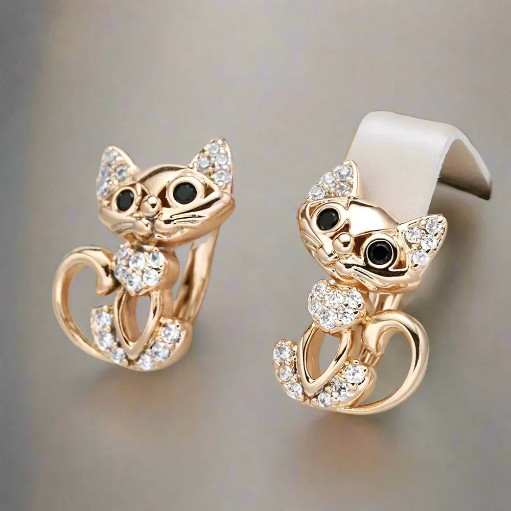 Elegant Zirconia Kitty Earrings 1