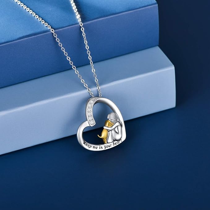 MILIA – 925er Silber-Halskette mit Herz & Hundemotiv