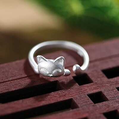 Vintage Silver Kitty Ring 1