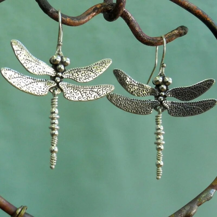 Vintage Silver Dragonfly Earrings 1