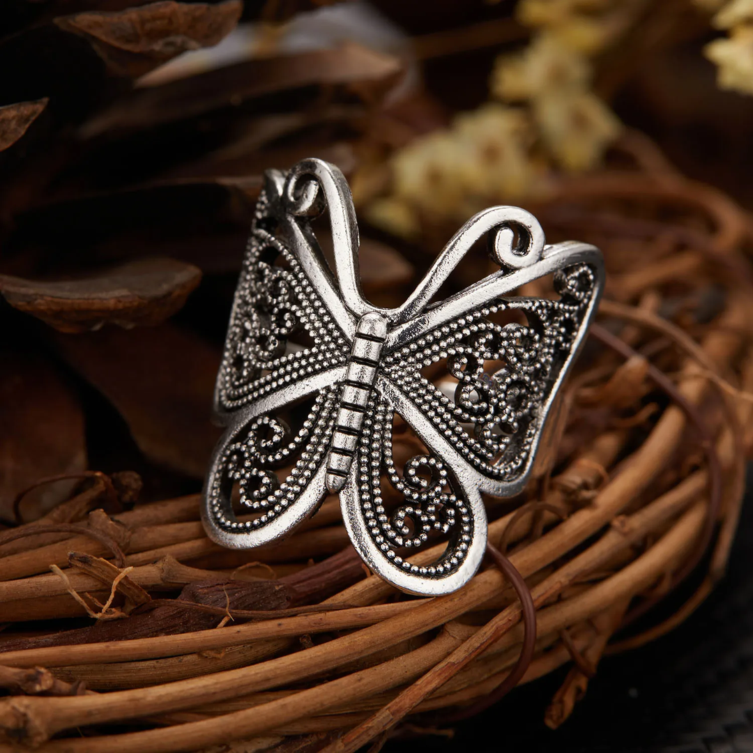 Vintage Butterfly Silver Ring 1