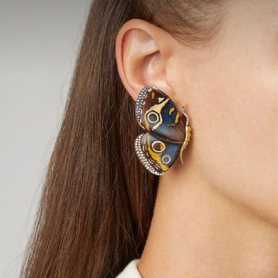 Vintage Butterfly Handpainted Earrings 1