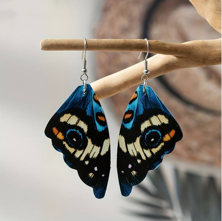 Vintage Exotic Butterfly Wings Earrings 1