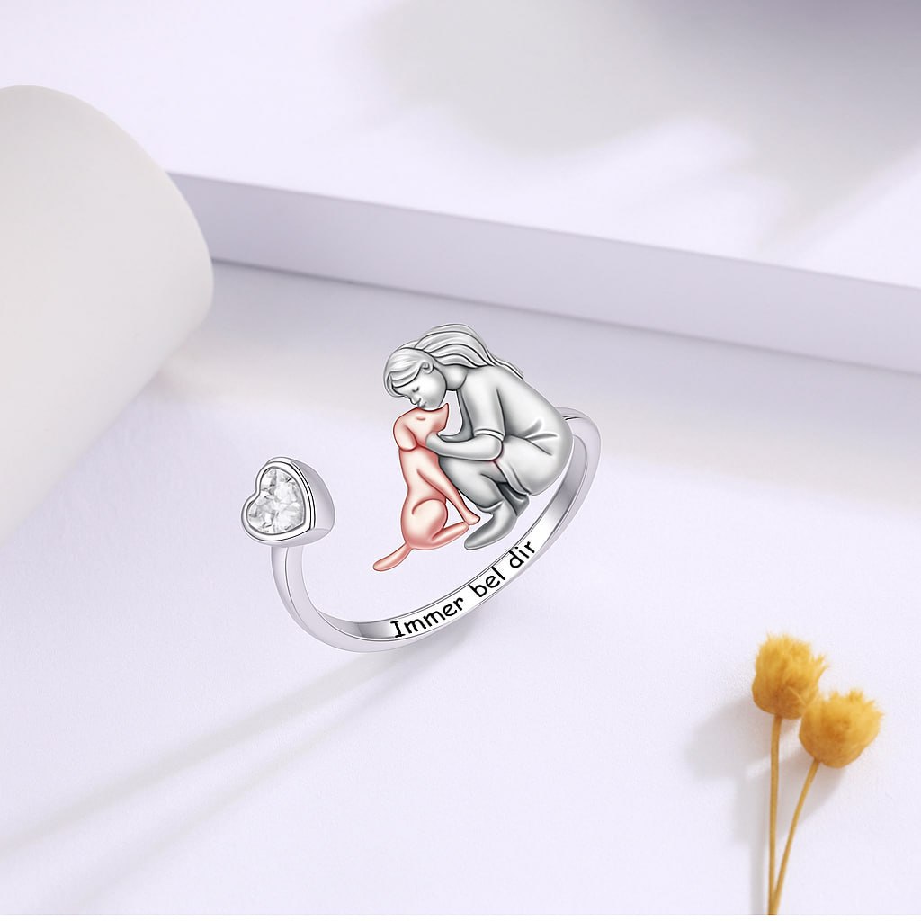 MIELA – Verstellbarer Hundering aus 925er Silber mit Zirkonia