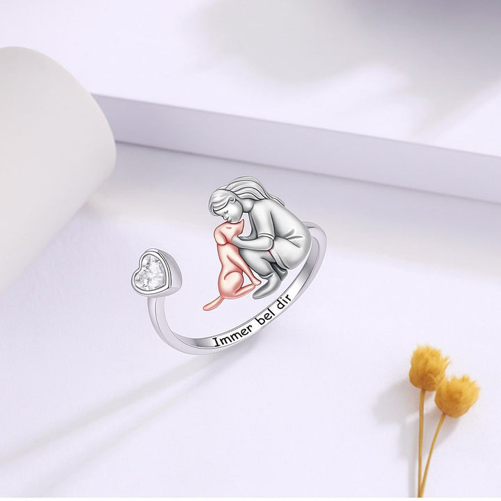 MIELA – Verstellbarer Hundering aus 925er Silber mit Zirkonia